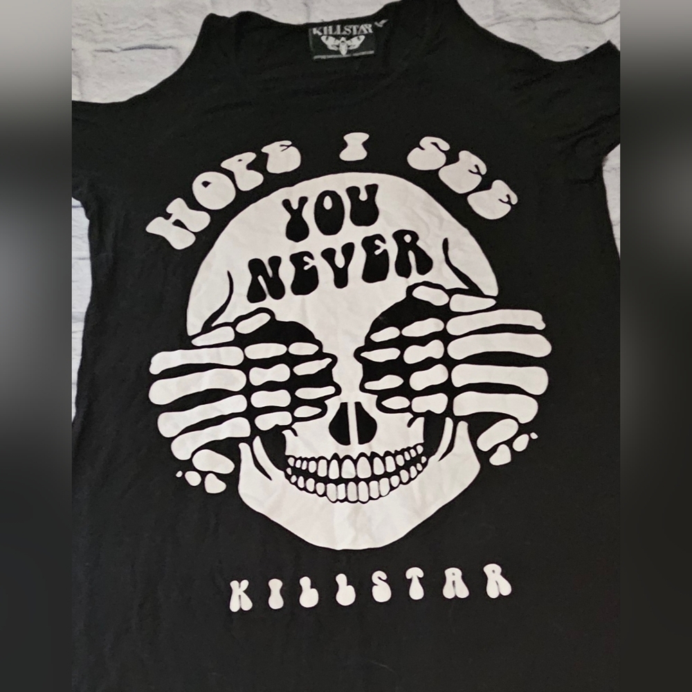 Killstar "Never Cold Shoulder" Dress Shirt - Picture 2 of 4